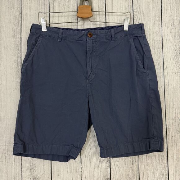 Brooks Brothers Red Fleece Men's W35 Blue Cotton Flat Front 9" Bermuda Shorts - Picture 1 of 5